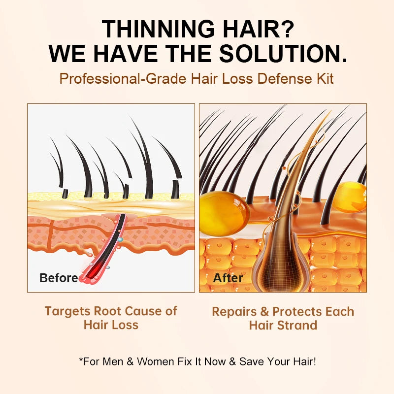 PURC Biotin Hair Growth Oil Shampoo Conditioner Sets Keratin Smoothing Hair Loss Treatment for Men Women Hair Care Products