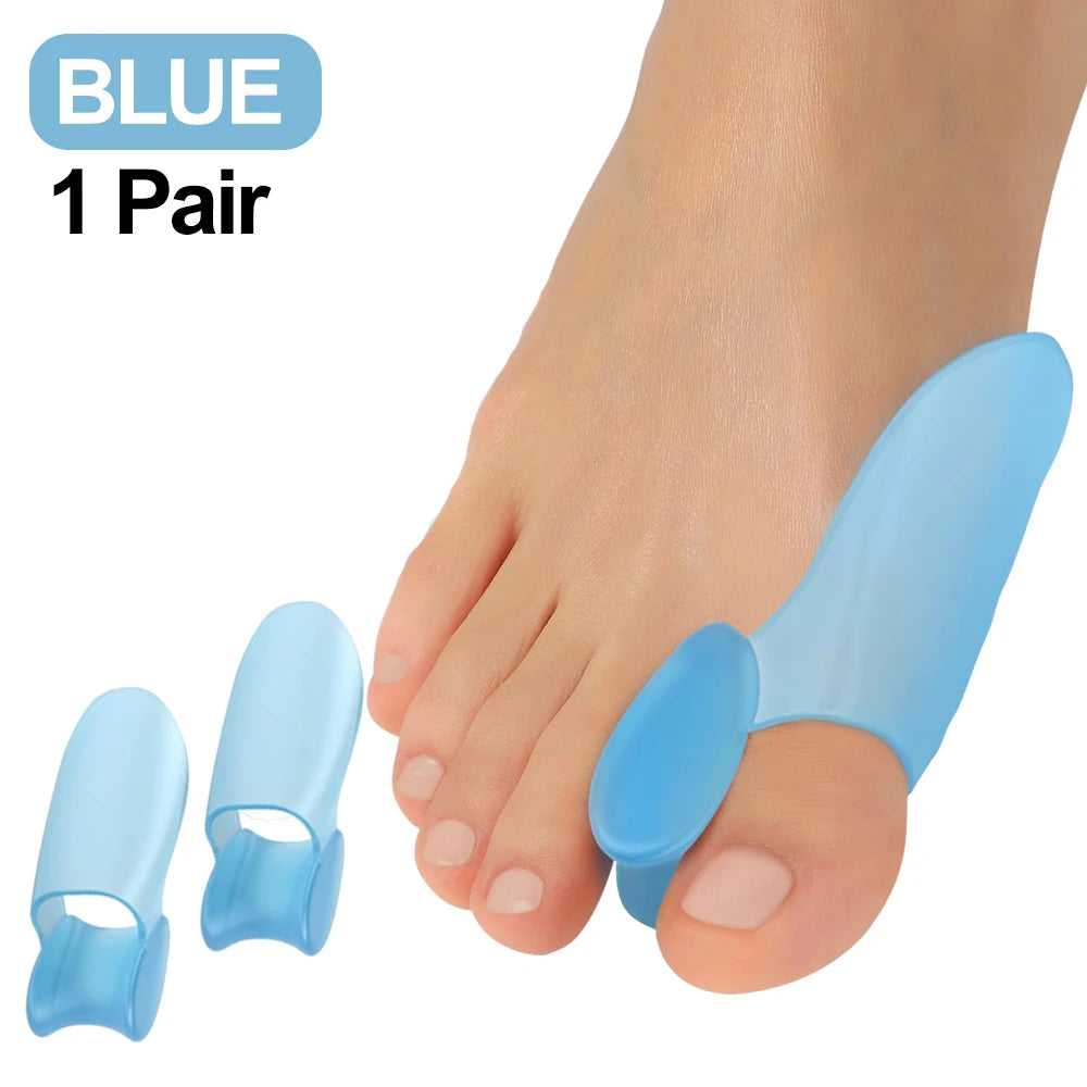 1Pair Silicone Gel Thumb Corrector Bunion Little Toe Protector Separator Hallux Valgus Finger Straightener Foot Care Relief Pads
