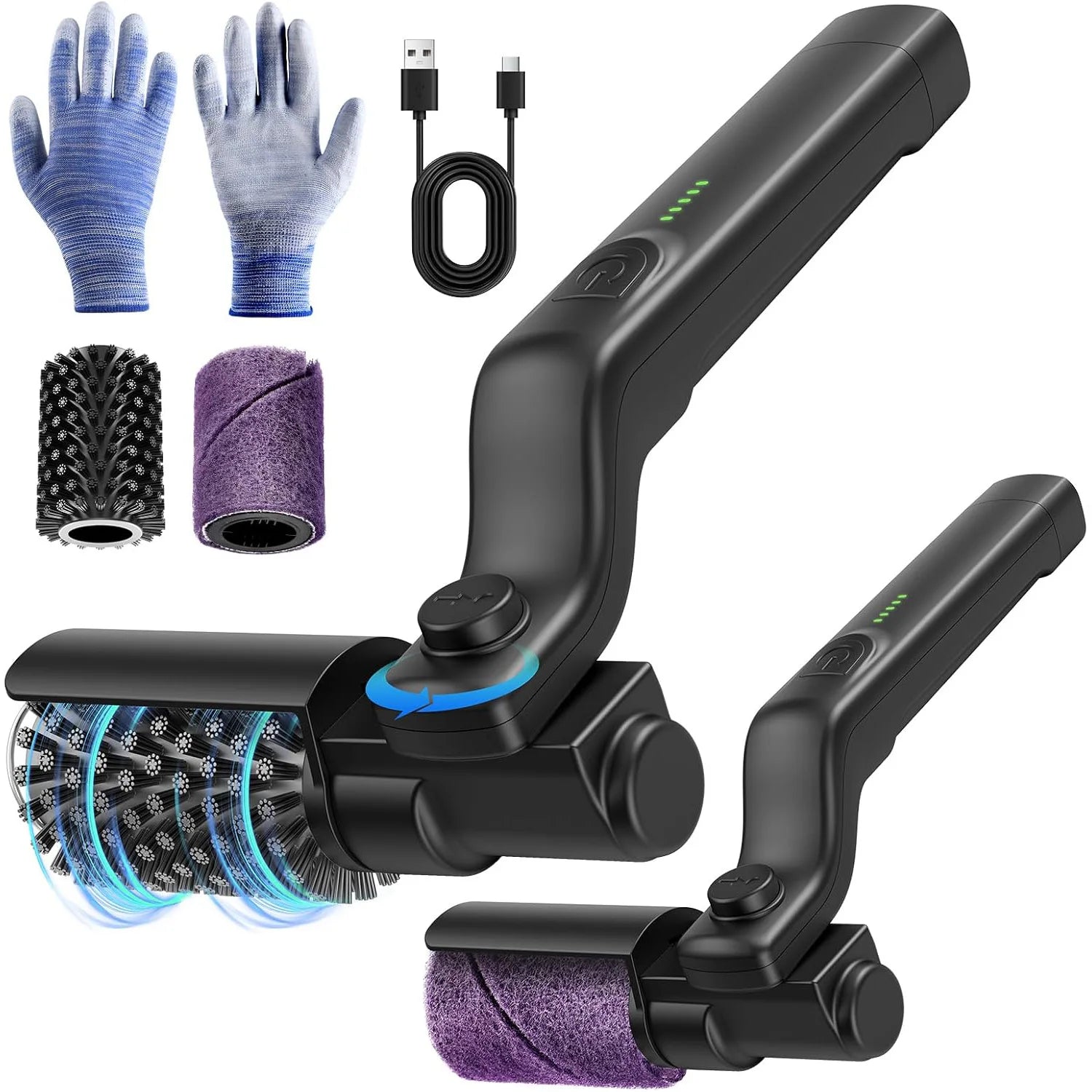 Electric Grill Brush 2 in 1 Cordless Rechargeable Grill Cleaning Brush Stainless Steel Brush Head 3-Speed Power for BBQ Grates