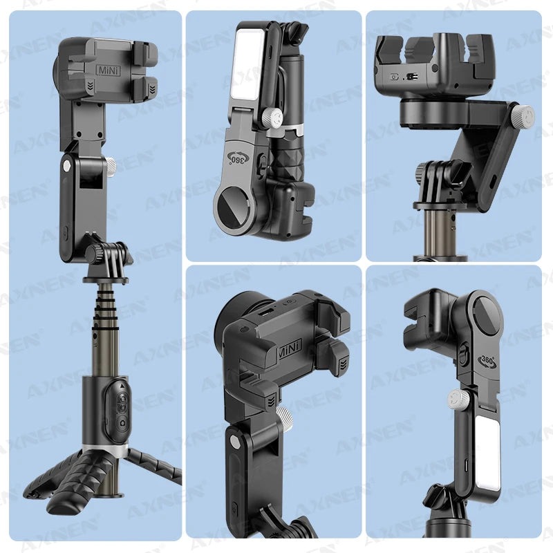 Desktop Gimbal Handheld Stabilizer 360 Rotation for Mobile Phone Shooting, Gimbal Selfie Stick Face Follow Stand Monopod Tripod