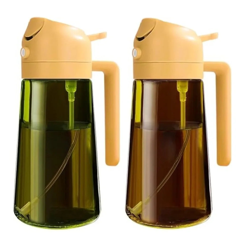 470ML Dark Glass Oil Sprayer Olive Oil Dispenser Bottle Light Blocking Kitchen Cooking Air Fryer BBQ Oil Bottle Seasoning Tools
