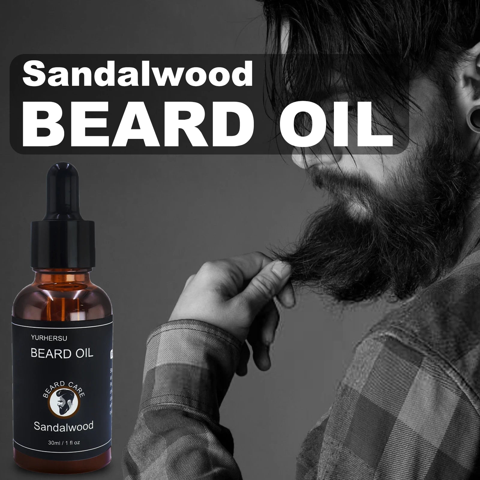 7Pcs Beard Care Kit for Men, Grooming Set Includes Beard Oil, Balm, Comb, Scissors, Brush, Bag - Best Gift