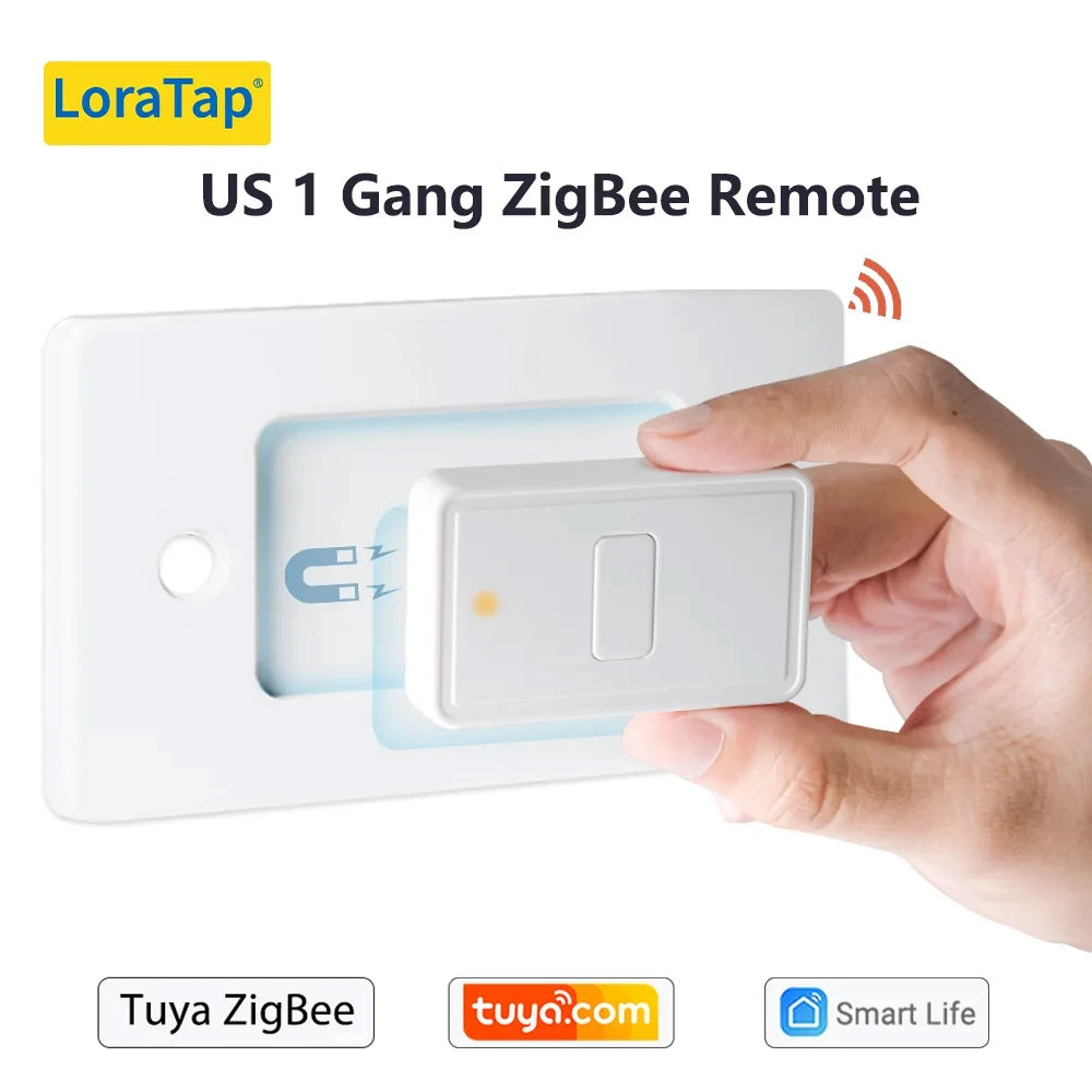 LoraTap ZigBee 3.0 Wireless 14 EU US Push Button Remote Tuya Scene Automation Control Switch Smart Life App Hub Need