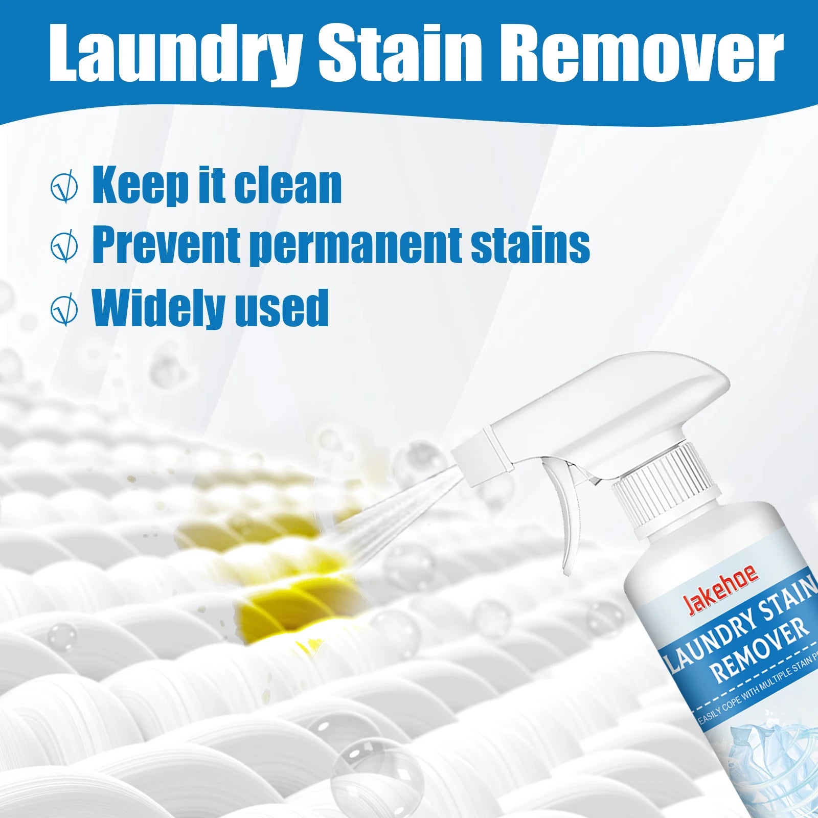 Power Stain Remover 60ml Instant Clothes Cleaner for Grease Yellow Stains Fabric Spot Treatment Portable Dry Cleaning Solution