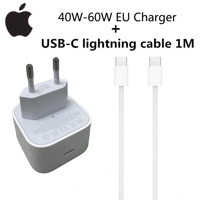 2026 Original 40W-60W USB-C Power Adapter For iphone 17 16 Pro Max Type C fast charger for Apple Cable for iPhone 15 Plus