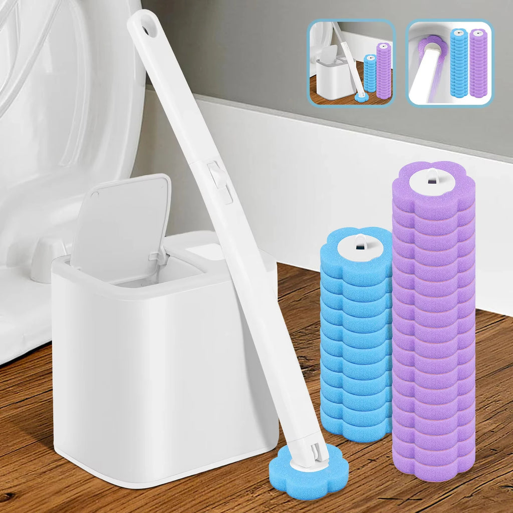 Toilet Brush With Disposable Replacement Head Kits Upgrade Long Handle Bathroom Cleaning Brush For Home Wc Accessories