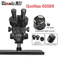 Qianli 6558X Gorilla Industrial Trinocular Microscope 6.5X-58X Zoom Electron Microscope For Mobile Phones PCB Repair tools Set