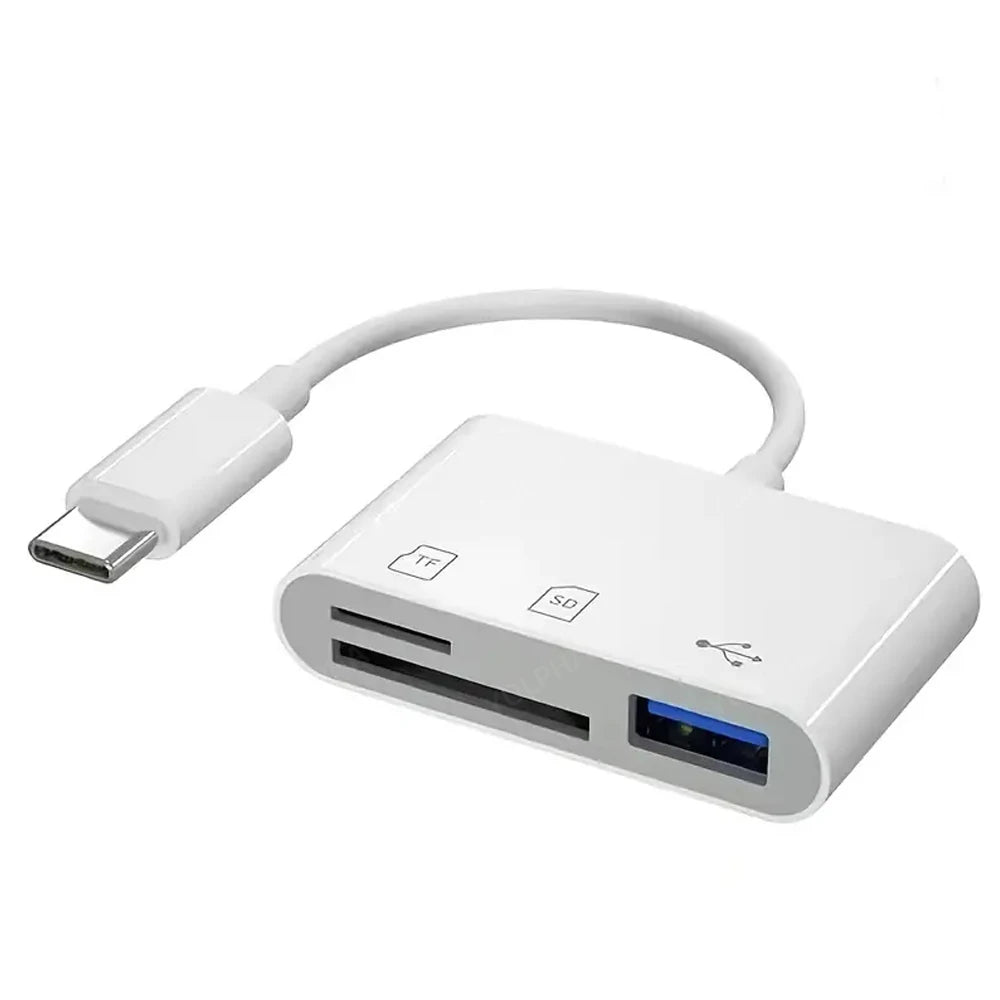 USB C Memory Card Reader Type C to SD TF Adapter for iPhone15 Huawei Xiaomi SD TF Card Reader Data Converter For Camera Card