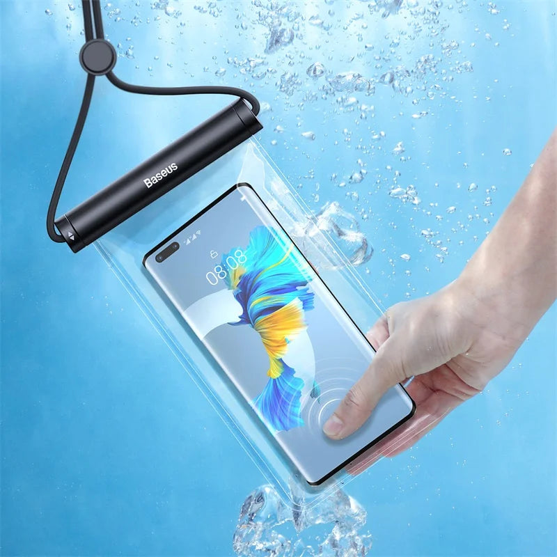 Baseus Waterproof Phone Case Under 7.2 inches For iPhone 12 Pro Max Swim Case IPX8 Universal Cover For Huawei Xiaomi Samsung