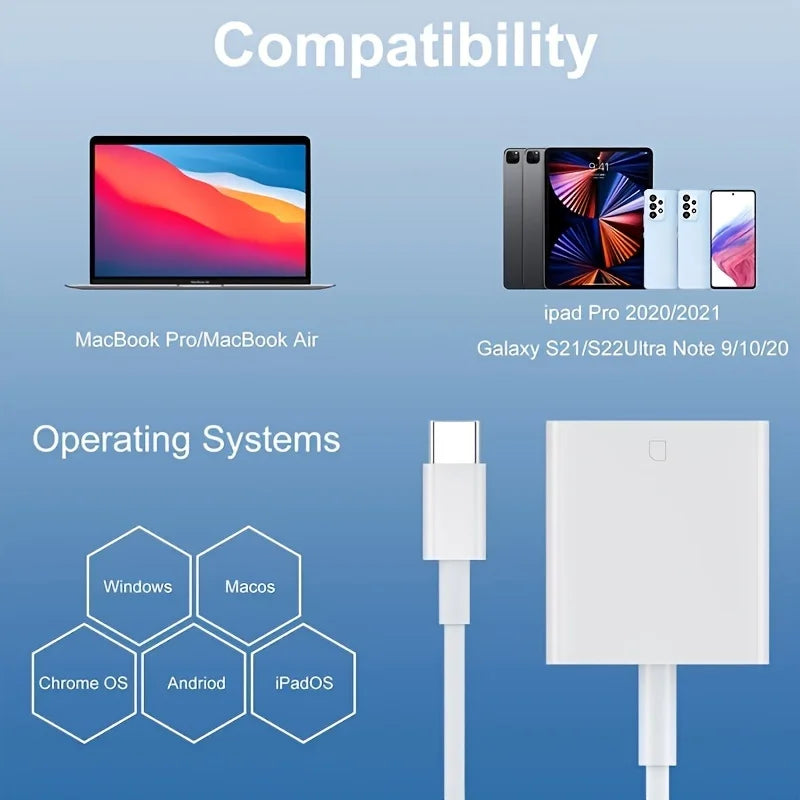 USB C Memory Card Reader Type C to SD TF Adapter for iPhone15 Huawei Xiaomi SD TF Card Reader Data Converter For Camera Card