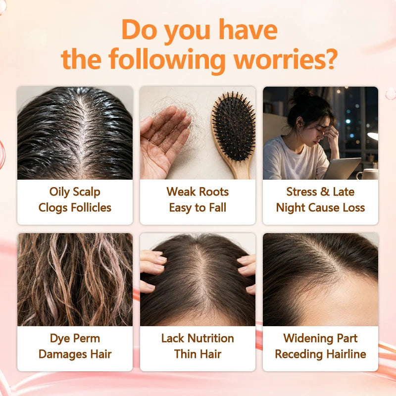 PURC Biotin Hair Growth Oil Shampoo Conditioner Sets Keratin Smoothing Hair Loss Treatment for Men Women Hair Care Products