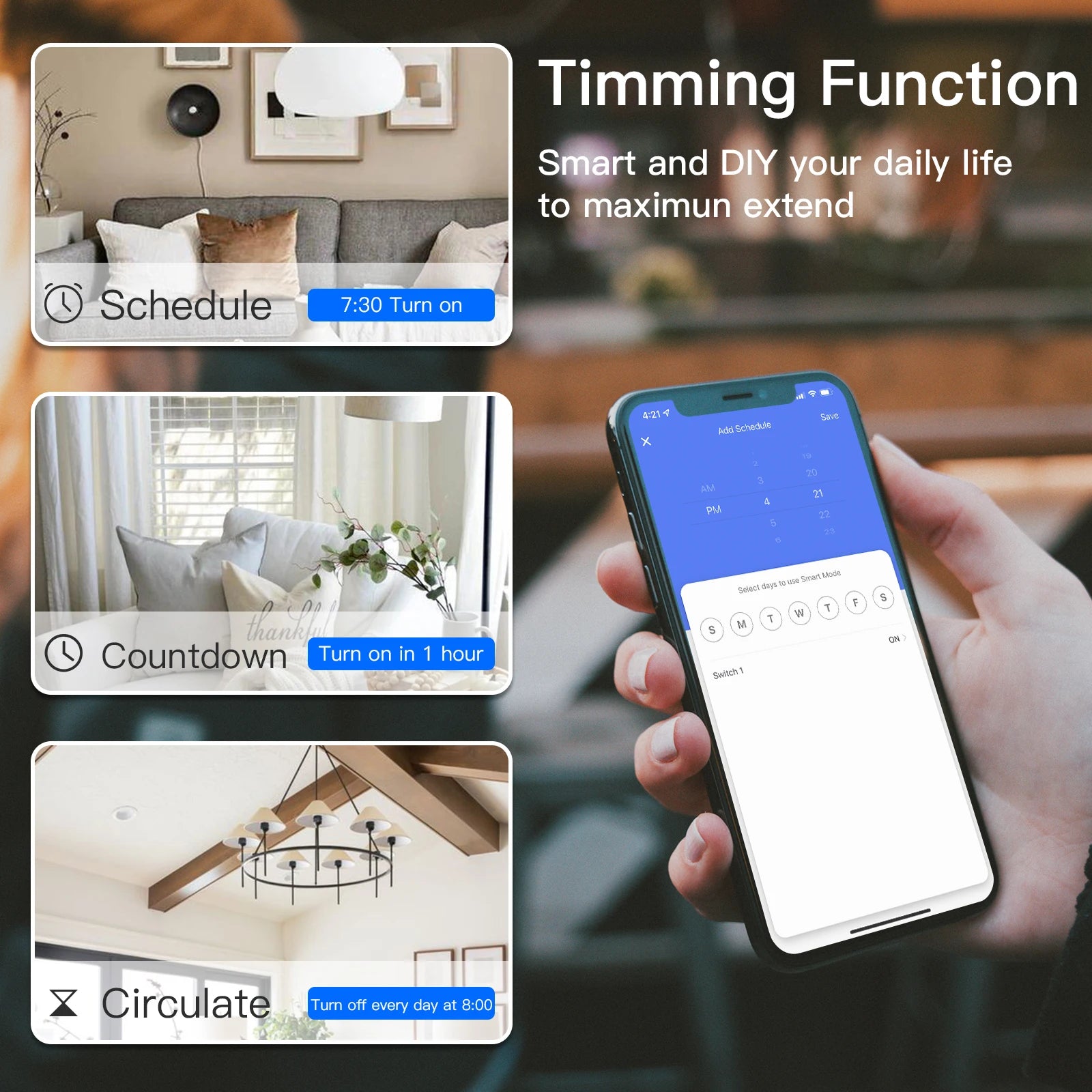 BSEED 1/2/3Gang Smart Zigbee Touch Light Switch 2-Way Control Compatible with Alexa/Google Home No Neutral Wire Touch Switch