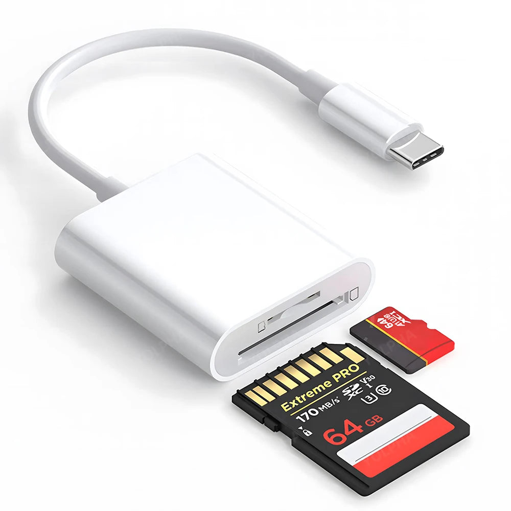 USB C Memory Card Reader Type C to SD TF Adapter for iPhone15 Huawei Xiaomi SD TF Card Reader Data Converter For Camera Card
