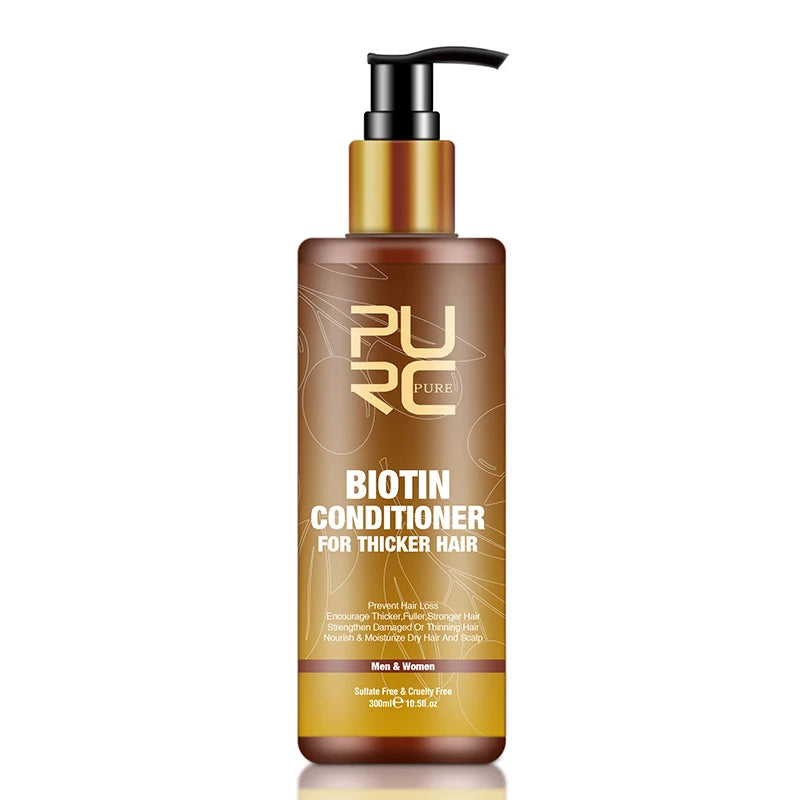 PURC Biotin Hair Growth Oil Shampoo Conditioner Sets Keratin Smoothing Hair Loss Treatment for Men Women Hair Care Products