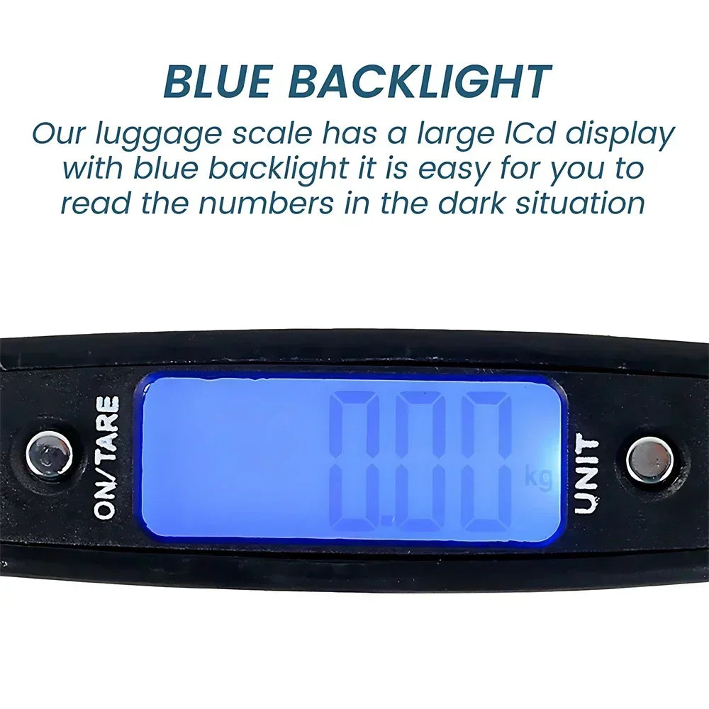 50kg/110lb Portable Scale LCD Digital Luggage Suitcase Scale Handled Travel Baggage Bag Fish Weighting Hook Hanging Scales